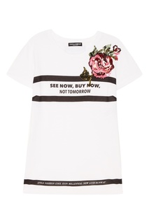 Футболка с надписью и аппликацией Dolce & Gabbana