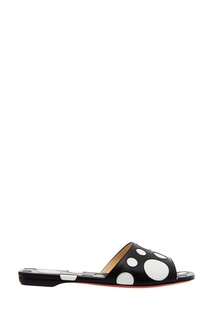 Черные кожаные сандалии Bubble Mule Flat Christian Louboutin