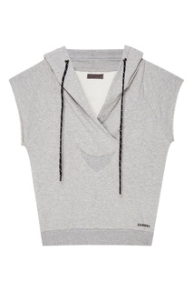 Серое худи oversize с короткими рукавами Zasport