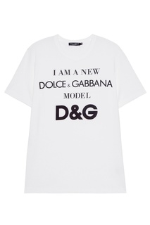 Белая футболка с надписью Dolce & Gabbana
