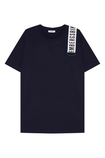 Синяя футболка с лентой на плече Dirk Bikkembergs