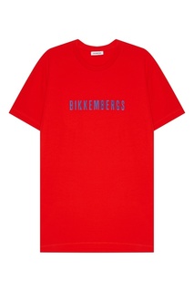 Красная футболка с логотипом Dirk Bikkembergs