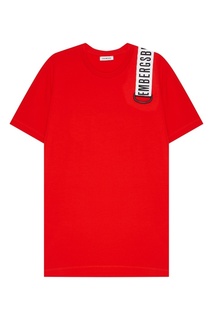 Красная футболка с лентой Dirk Bikkembergs