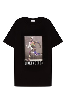 Черная футболка с ярким принтом Dirk Bikkembergs