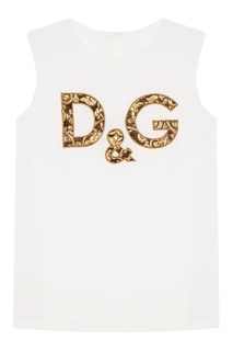 Шелковый топ с аппликацией Dolce & Gabbana