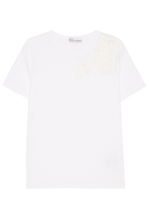 Белая футболка с объемным декором RED Valentino