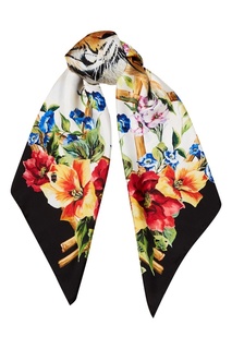 Шелковый платок с комбинированным принтом Dolce & Gabbana