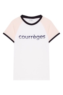 Хлопковая футболка с логотипом Courreges