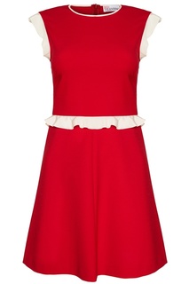 Красное платье с белыми оборками RED Valentino