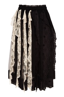 Кружевная юбка с контрастными деталями Simone Rocha