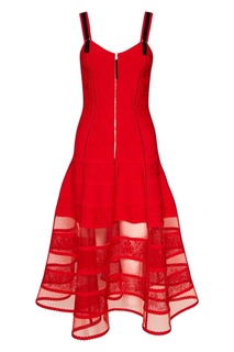 Красное платье на молнии Alexander Mc Queen