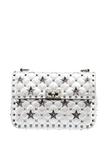 Серебристая сумка со звездами Rockstud Spike.It Valentino