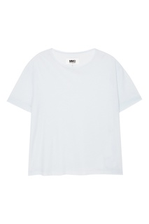 Голубая хлопковая футболка oversize Mm6 Maison Margiela