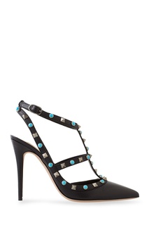 Кожаные туфли с кабошонами Rockstud Rolling Valentino
