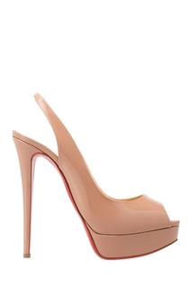 Туфли из лакированной кожи Lady Peep Sling 150 Christian Louboutin