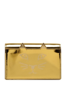 Кошелек из металлизированной кожи Feline Purse Charlotte Olympia