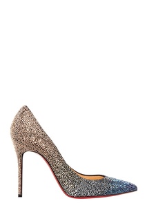 Замшевые туфли со стразами Decollete 554 100 Christian Louboutin
