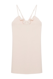 Нюдовое платье с отделкой Carven
