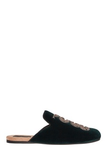 Бархатные слиперы с кристаллами Gucci