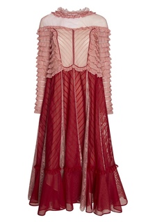 Хлопковое платье с кружевом Valentino