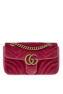 Бархатная сумка на цепочке GG Marmont Gucci