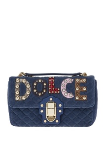 Замшевый клатч с аппликацией Dolce & Gabbana