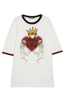 Белая футболка с принтом Dolce & Gabbana