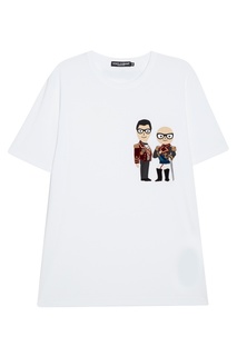 Хлопковая футболка с нашивками Dolce & Gabbana