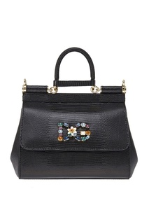 Черная кожаная сумка Sisily Dolce & Gabbana