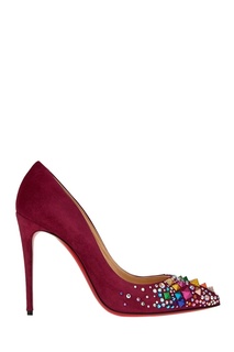 Бордовые замшевые туфли Keopump 100 Christian Louboutin