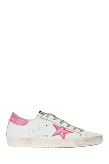 Кожаные кеды с розовыми звездами Superstar Golden Goose Deluxe Brand