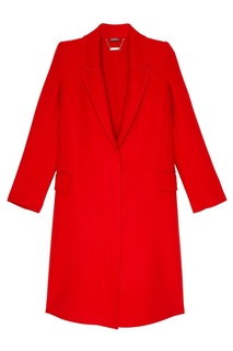 Красное пальто из шерсти и кашемира Alexander Mc Queen