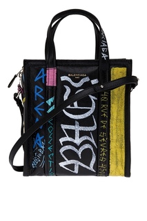 Кожаная сумка с принтом Graffiti Bazar XS Balenciaga