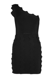 Черное платье с аппликацией David Koma