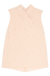 Кремовая блузка с кристаллами Miu Miu