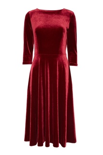 Бордовое платье из бархата ЛИ ЛУ
