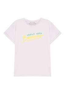 Фиолетовая футболка с принтом Etre Cecile