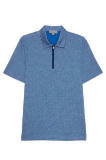Хлопковая рубашка-поло с принтом Canali