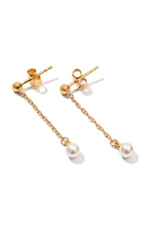 Серебряные серьги с перламутровыми бусинами Exclaim