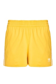 Желтые шорты с полосками Adidas