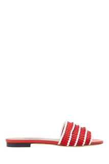 Красные сандалии с плиссированной отделкой Tabitha Simmons