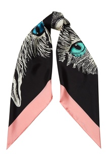 Черный шелковый платок Mystic Cat Gucci