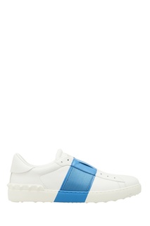 Белые кеды с синей полосой Valentino