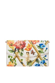 Кожаная сумка с цветами Dolce & Gabbana