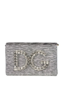 Клатч с логотипом из кристаллов Dolce & Gabbana