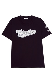 Черная футболка с аппликацией Valentino