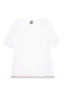 Белая футболка с шелком Lorena Antoniazzi