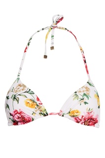 Белый бюстгальтер от купальника с цветами Dolce & Gabbana