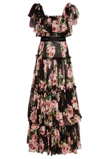 Шелковое платье с розами Dolce & Gabbana