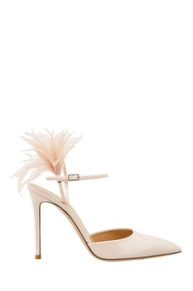 Розовые туфли с перьями Gianvito Rossi